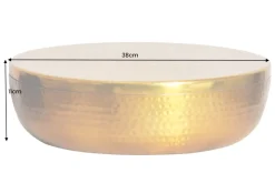 Handgefertigte Schale ORIENT 40cm gold Metall rund mit Deckel Schmuck-Dose