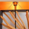Handgefertigte Stehlampe EUPHORIA 165cm natur Longanholz beige mit Lampenschirm
