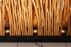 Handgefertigte Stehlampe NATURAL PARAVENT 180cm Longan-Holz Raumtrenner