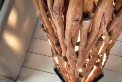 Handgefertigte Stehlampe NATURE ART 173cm aus Longan-Massivholz