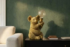 Handgefertigte Tischlampe KOALA 35cm gold Skulptur