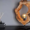 Handgefertigte Tischlampe ORGANIC ARTWORK 55cm natur Teakholz