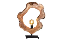 Handgefertigte Tischlampe ORGANIC ARTWORK 55cm natur Teakholz