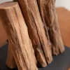 Handgefertigte Tischlampe PURE NATURE 45cm Eisenholz mit Baumwollschirm