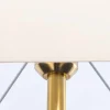 Handgefertigte Tischlampe EUPHORIA 80cm natur Longanholz beige mit Leinenschirm