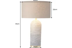 Handgefertigte Tischlampe ZEA 60cm braun natur runder Leinenschirm Seegras