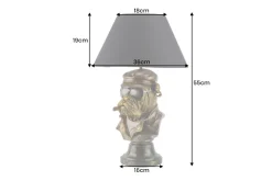 Handgefertigte Tischlampe BULLDOG 55cm bronze schwarz Stoffschirm Hunde-Skulptur
