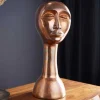 Handgefertigte Vase FACE 50cm Kupfer-Look Antik Aluminium abstrakt