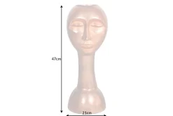Handgefertigte Vase FACE 50cm Kupfer-Look Antik Aluminium abstrakt