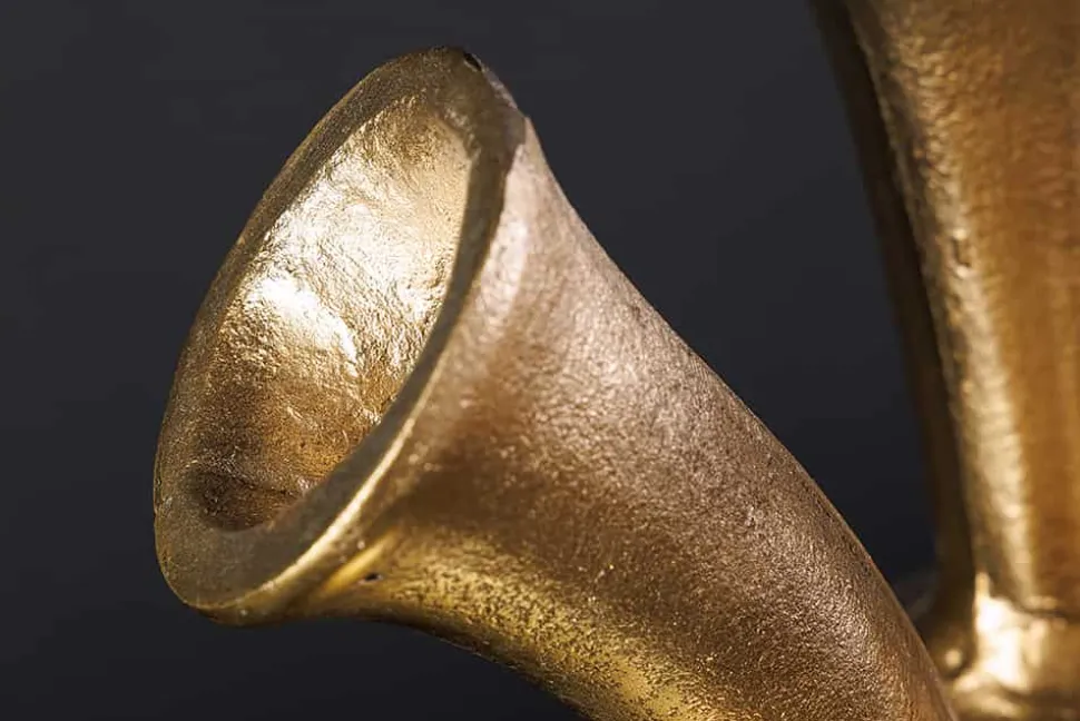 Handgefertigte Vase KIYA 35cm gold mit sieben Öffnungen Blumenvase