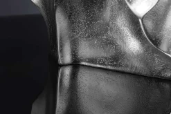Handgefertigte Vase LIQUID 30cm silber Metall Hammerschlag Design