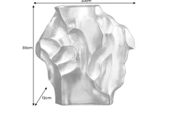 Handgefertigte Vase LIQUID 30cm silber Metall Hammerschlag Design