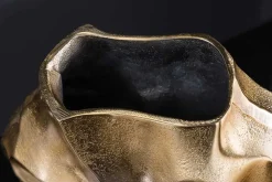 Handgefertigte Vase LIQUID 30cm gold Metall Hammerschlag Design