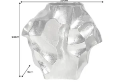Handgefertigte Vase LIQUID 25cm silber Metall Hammerschlag Design