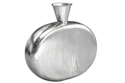 Handgefertigte Vase ORIENT L 50cm silber Metall Hammerschlag Design