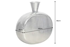 Handgefertigte Vase ORIENT L 50cm silber Metall Hammerschlag Design