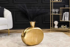 Handgefertigte Vase ORIENT L 50cm gold Metall Hammerschlag Design