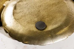 Handgefertigte XXL Deko Schale ABSTRACT LEAF 45cm gold Metall Aluminium Schmuckablage