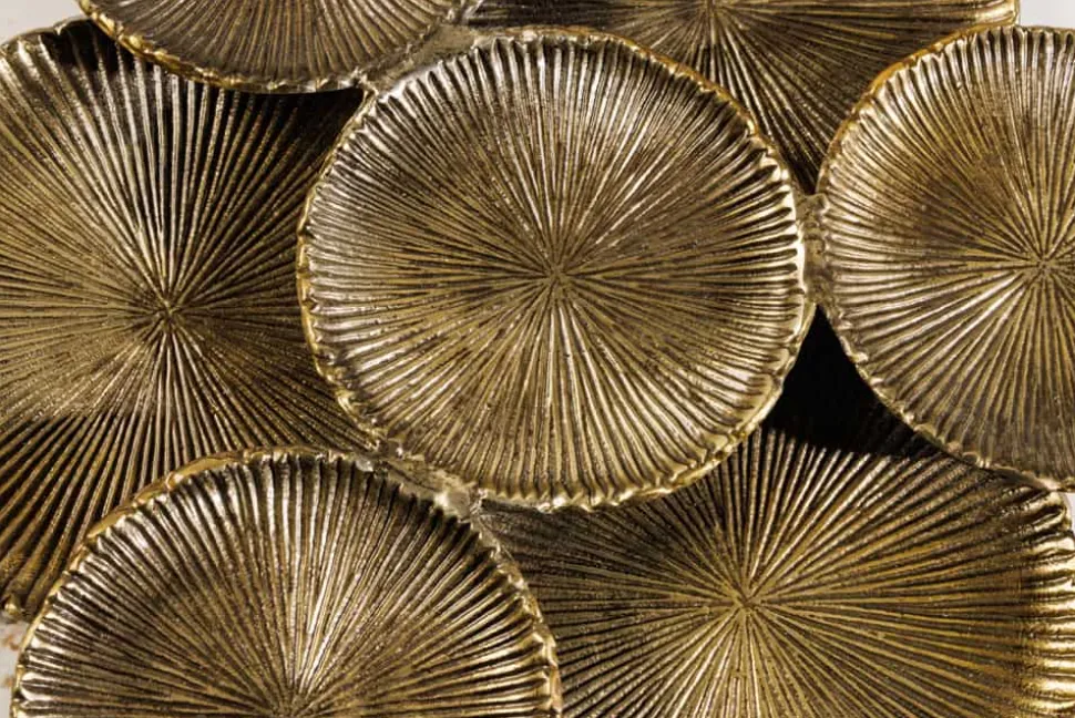 Handgefertigte XXL Deko Schale ABSTRACT LEAF 45cm gold Metall Aluminium Schmuckablage