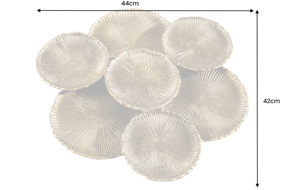 Handgefertigte XXL Deko Schale ABSTRACT LEAF 45cm gold Metall Aluminium Schmuckablage