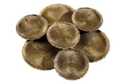 Handgefertigte XXL Deko Schale ABSTRACT LEAF 45cm gold Metall Aluminium Schmuckablage