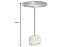 Handgefertigter Beistelltisch TRAYFUL 60cm messing antik Eisen natur Marmorfuß