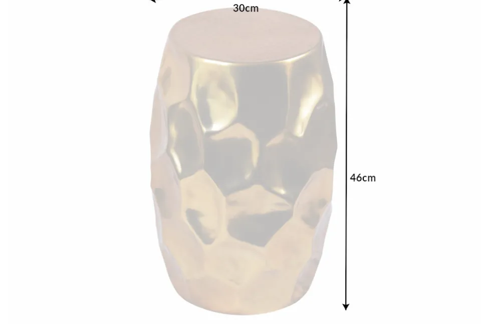 Handgefertigter Beistelltisch ORGANIC ORIENT 50cm gold Metall Hammerschlag Design rund