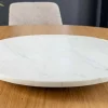 Handgefertigter Drehteller SERVANT 50cm weiß Marmor runde Dekoplatte