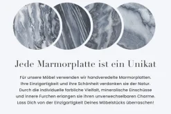 Handgefertigter Konsolentisch OMEGA 80cm schwarz Marmor gold Metall