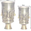 Handgefertigtes 2er Set Vasen FACE 40cm messing antik Metall Blumentöpfe