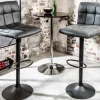 Höhenverstellbarer Barhocker MODENA vintage grau Microfaser Metall schwarz mit Lehne drehbar