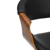 Höhenverstellbarer Barhocker ORGANIC schwarz Kunstleder natur Walnuss mit Armlehne