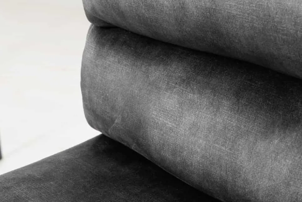 Höhenverstellbarer Barhocker COMFORT dunkelgrau Samt drehbar mit Lehne Metall schwarz