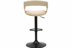 Höhenverstellbarer Barhocker MANHATTAN natur Eiche creme beige Kunstleder drehbar