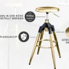 Höhenverstellbarer Barhocker INDUSTRIAL gold schwarz Metall rund drehbar Industrial Design