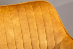 Höhenverstellbarer Bürostuhl TURIN senfgelb Samt mit Armlehne Drehstuhl