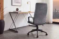Höhenverstellbarer Bürostuhl LAZIO anthrazit Vogue Velours Samt drehbar mit Rollen