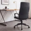 Höhenverstellbarer Bürostuhl LAZIO schwarz Kunstleder drehbar mit Rollen
