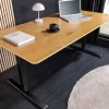 Höhenverstellbarer Schreibtisch OAK DESK 140cm natur Eiche-Design schwarzes Metallgestell