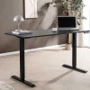 Höhenverstellbarer Schreibtisch BLACK DESK 140cm anthrazit schwarzes Metallgestell