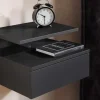 Hängender Nachttisch FLOATING 35cm schwarz Regal mit Schublade