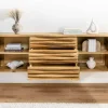 Hängendes Sideboard RELIEF 175cm natur Akazie Massivholz mit Schubladen