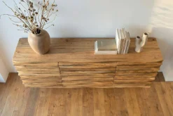 Hängendes Sideboard RELIEF 175cm natur Akazie Massivholz mit Schubladen