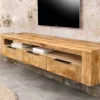 Hängendes TV-Board IRON CRAFT 160cm natur Mango Massivholz drei Schubladen Lowboard