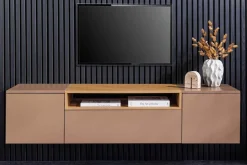Hängendes TV-Board LOFT 160cm natur grau beige greige drei Fächer mit Schublade