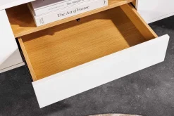 Hängendes TV-Board LOFT 200cm weiß natur sieben Fächer mit Schublade