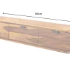 Hängendes TV-Board ORGANIC 160cm braun stone finish Sheeshamholz massiv mit Schubladen