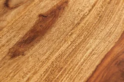 Hängendes TV-Lowboard ALPINE 160cm braun Sheesham Massivholz stone finish Metall gold