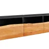 Hängendes TV-Lowboard ORGANIC ARTWORK 140cm anthrazit Akazie Massivholz Baumkante