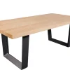 Imposanter Esstisch ZEUS 210cm natur Eiche schwarz mit U-Gestell Metall